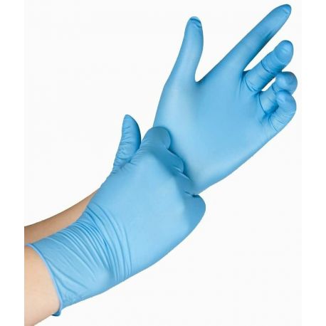 Перчатки нитриловые неопудренные голубые, размер M (50 шт/уп, 1.5 г/м²)